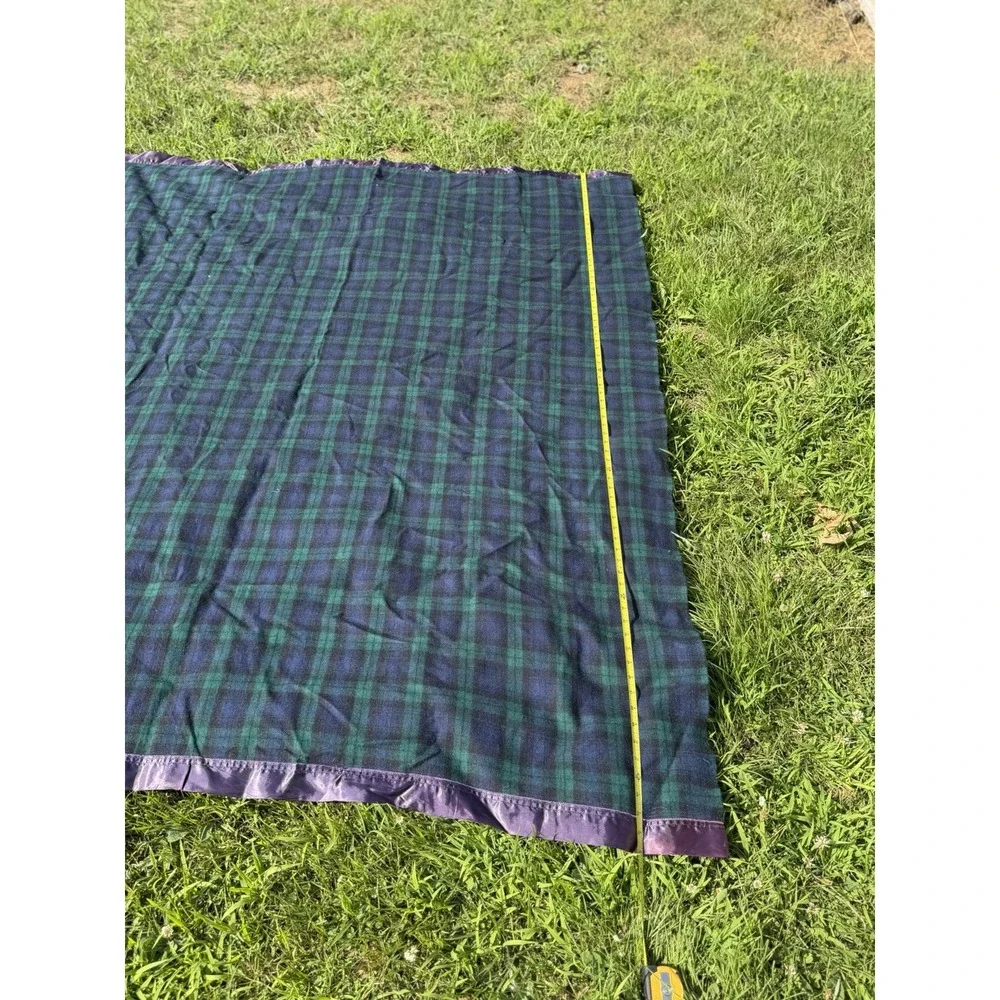 Vintage Satin Trim Amana Wool  Blanket 50X76